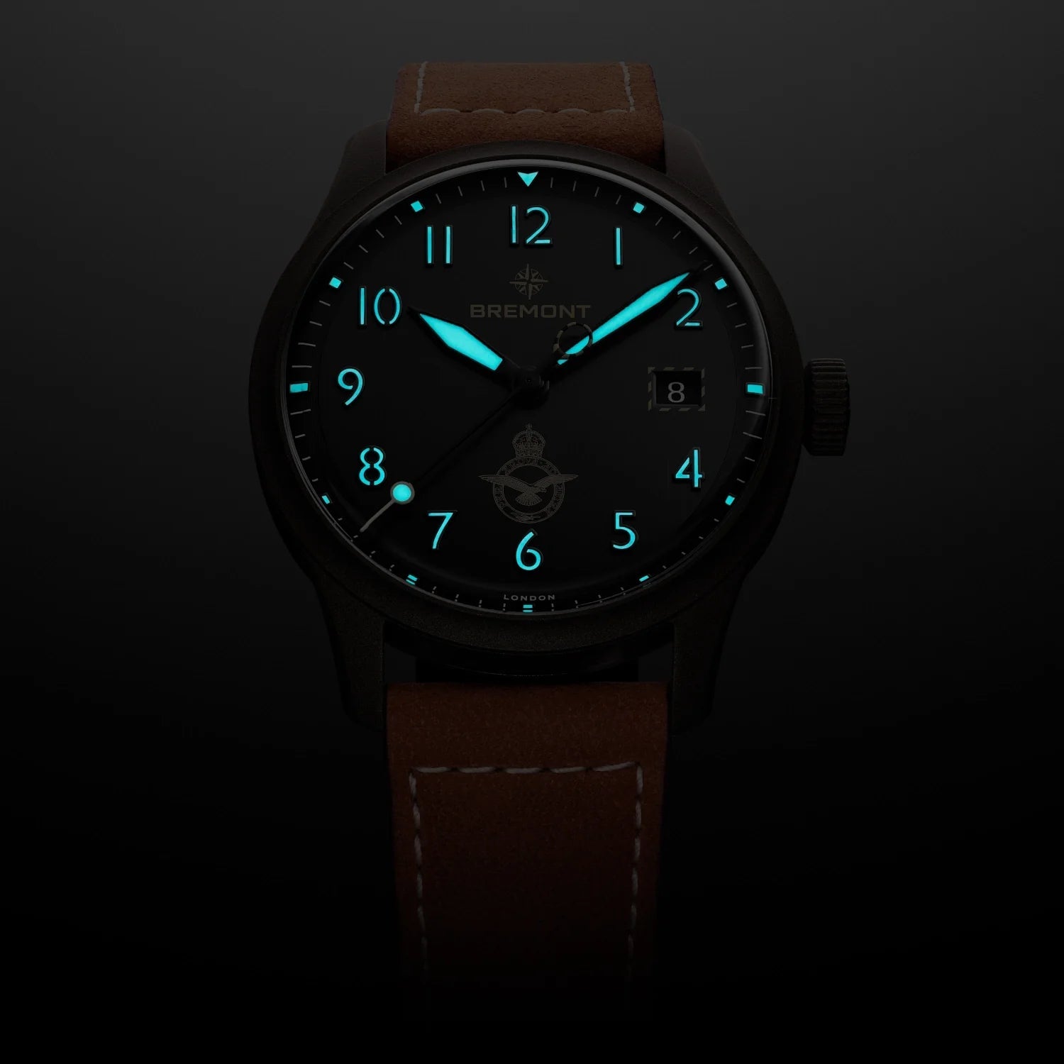 Bremont HMAF Altitude 39mm Date Leather Strap ALT39-DT-SSBC-HMAF-L-S
