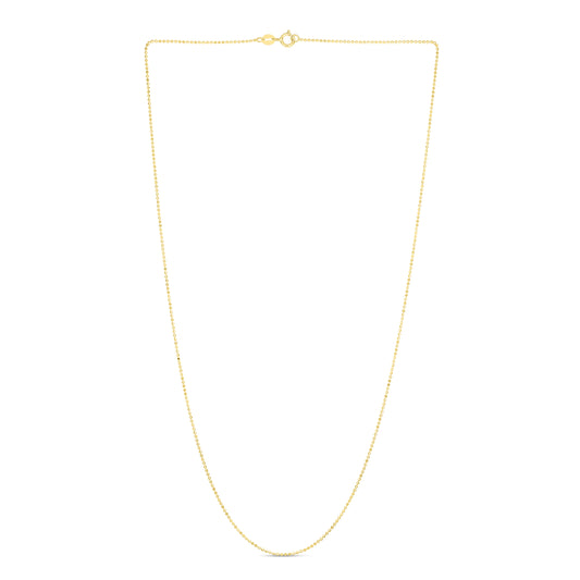 Royal Chain 14K Gold 0.9mm Diamond Cut Bead Chain BEAD050