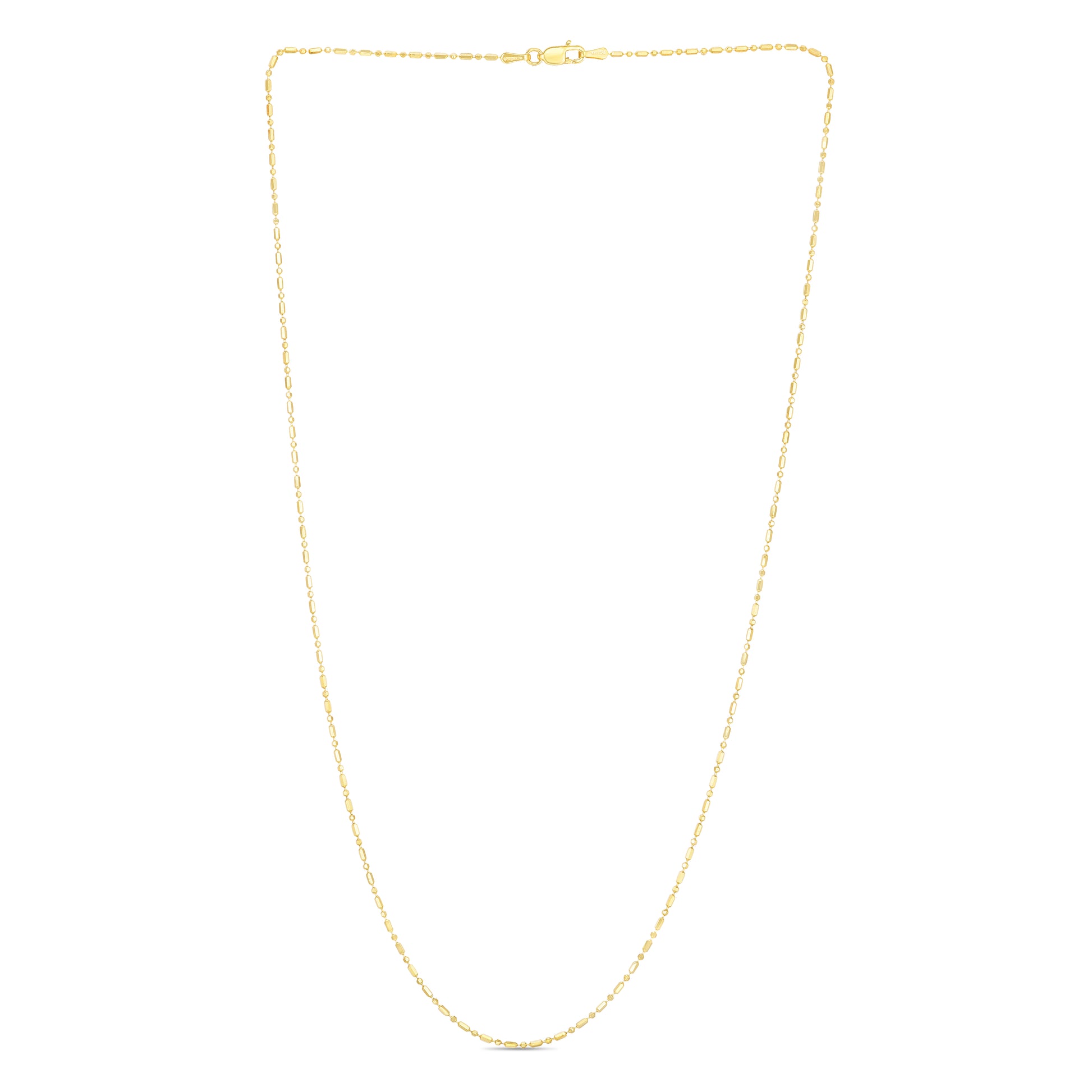 Royal Chain 14K Gold 0.9mm Diamond Cut Bar and Bead Chain BEAD110