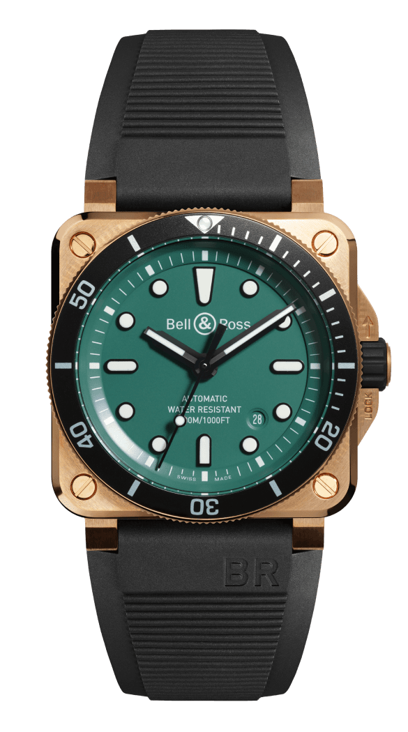 Bell & Ross BR-03 Diver Black & Green Bronze 42 mm BR0392-D-TR-CE/SRB