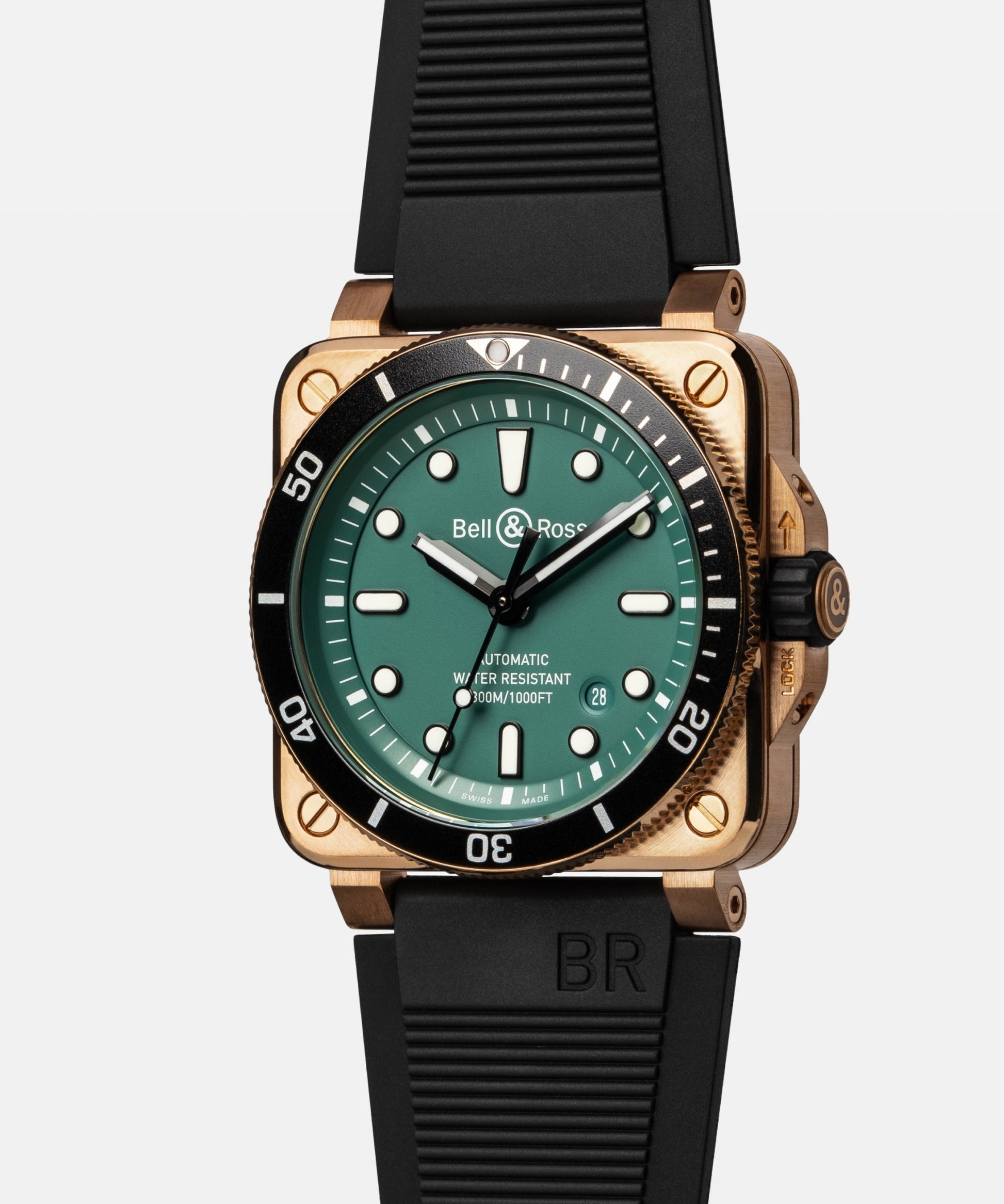 Bell & Ross BR-03 Diver Black & Green Bronze 42 mm BR0392-D-TR-CE/SRB