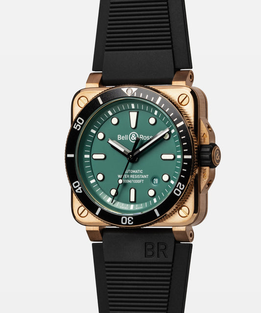 Bell & Ross BR-03 Diver Black & Green Bronze 42 mm BR0392-D-TR-CE/SRB