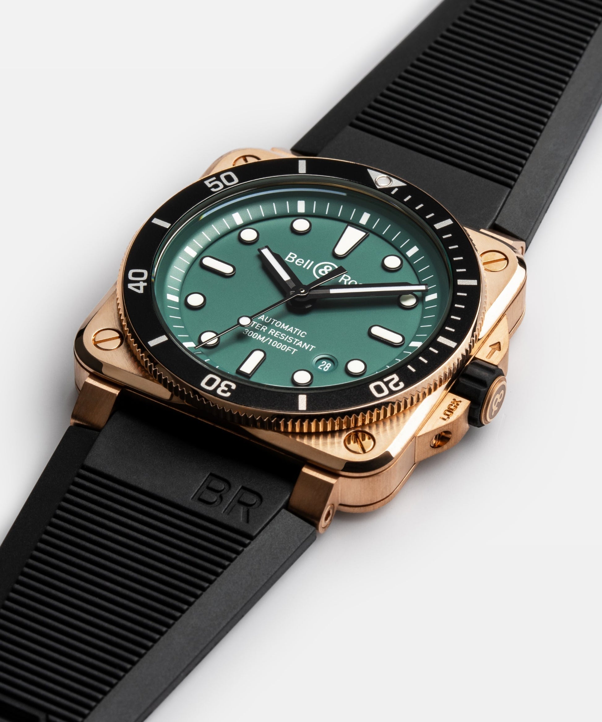 Bell & Ross BR-03 Diver Black & Green Bronze 42 mm BR0392-D-TR-CE/SRB