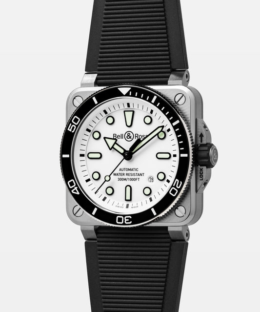 Bell & Ross BR-03 Diver White Steel 42 mm BR03A-D-BLU-ST/SRB