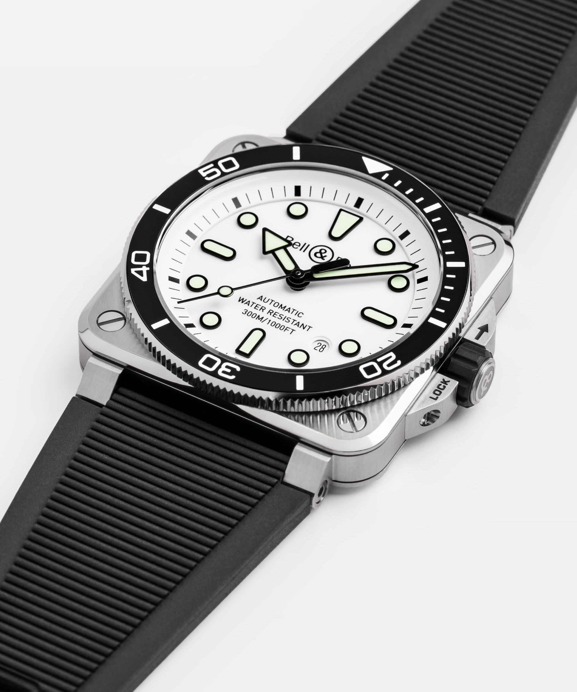 Bell & Ross BR-03 Diver White Steel 42 mm BR03A-D-BLU-ST/SRB