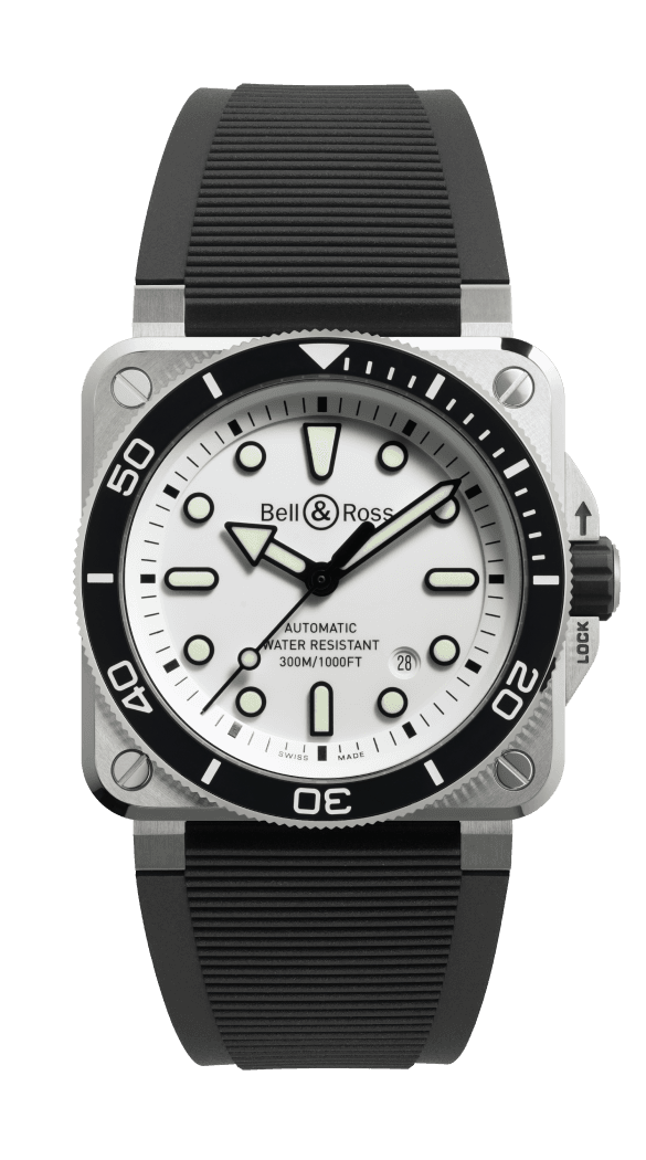 Bell & Ross BR-03 Diver White Steel 42 mm BR03A-D-BLU-ST/SRB