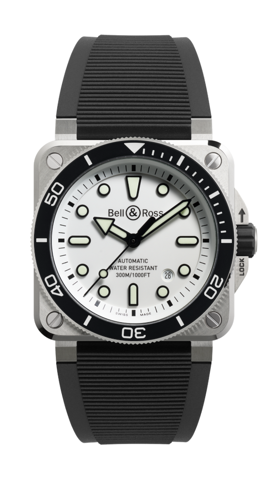 Bell & Ross BR-03 Diver White Steel 42 mm BR03A-D-BLU-ST/SRB