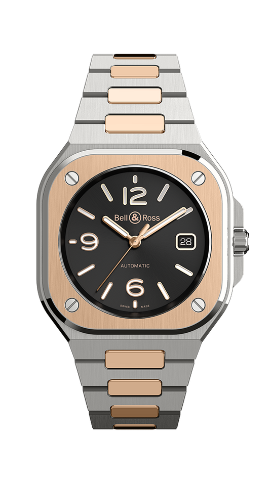 Bell & Ross BR-05 BLACK STEEL & GOLD 40 MM BR05A-BL-PG/SRB