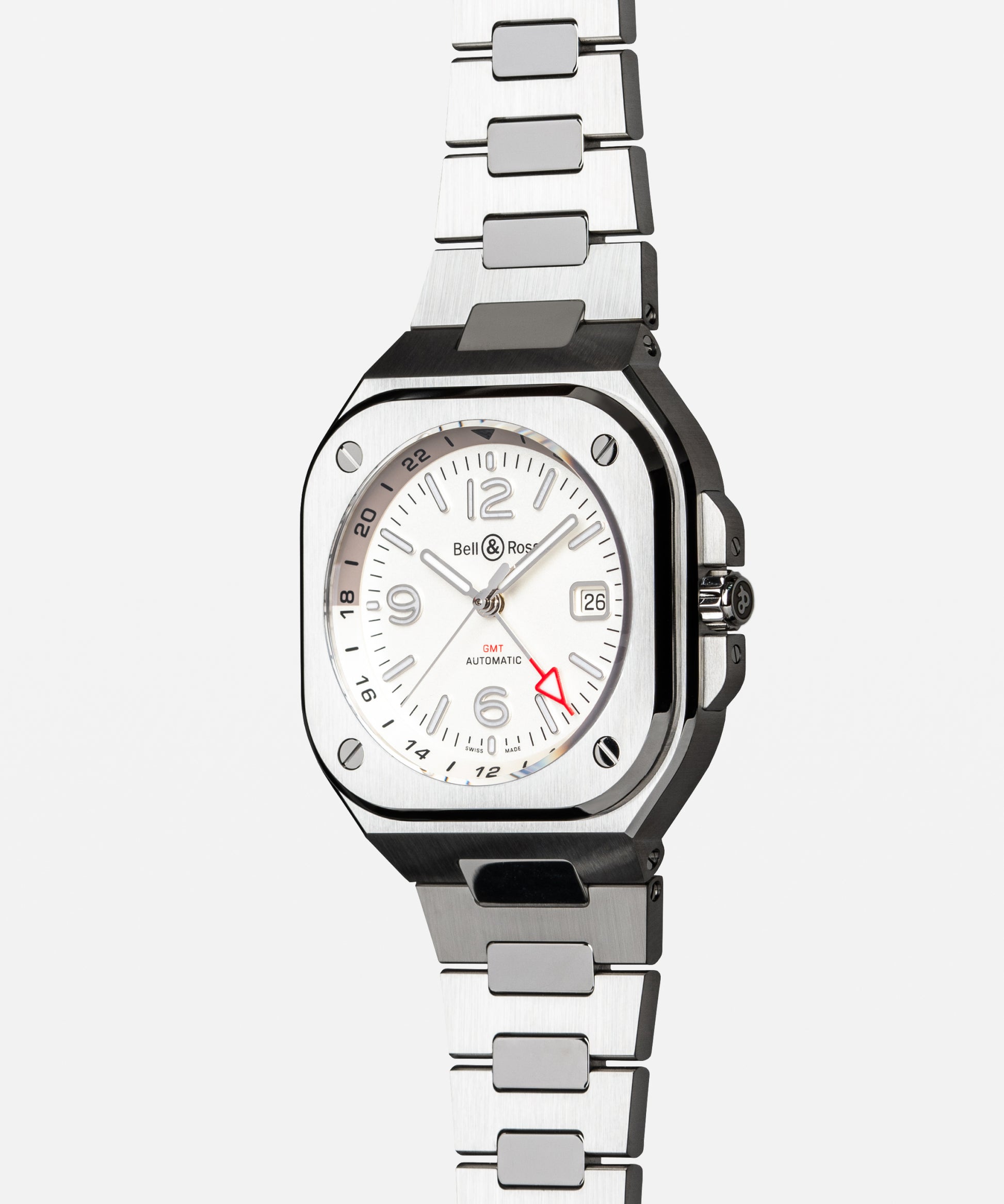 Bell & Ross BR-05 GMT White 41 MM BR05G-PB-ST/SRB