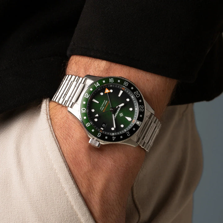 Bremont Supermarine 300M GMT, 'Tundra' Green SM40-GMT-SS-GNBK-B