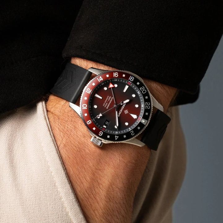 Bremont Supermarine 300M GMT, 'Ember' Red SM40-GMT-SS-RDBK-R-S