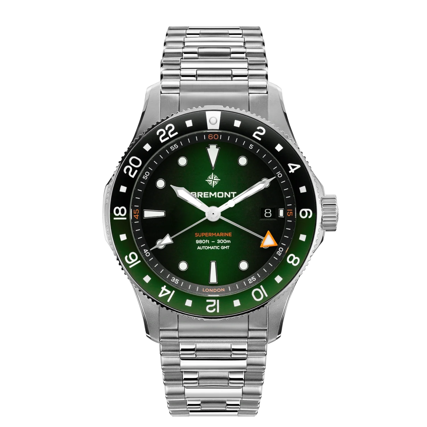 Bremont Supermarine 300M GMT, 'Tundra' Green SM40-GMT-SS-GNBK-B