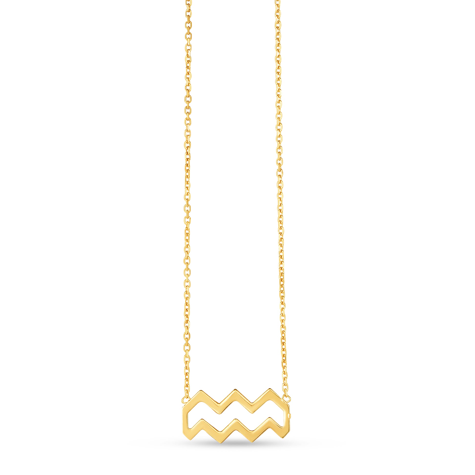 Royal Chain 14K Gold Aquarius Necklace C16194