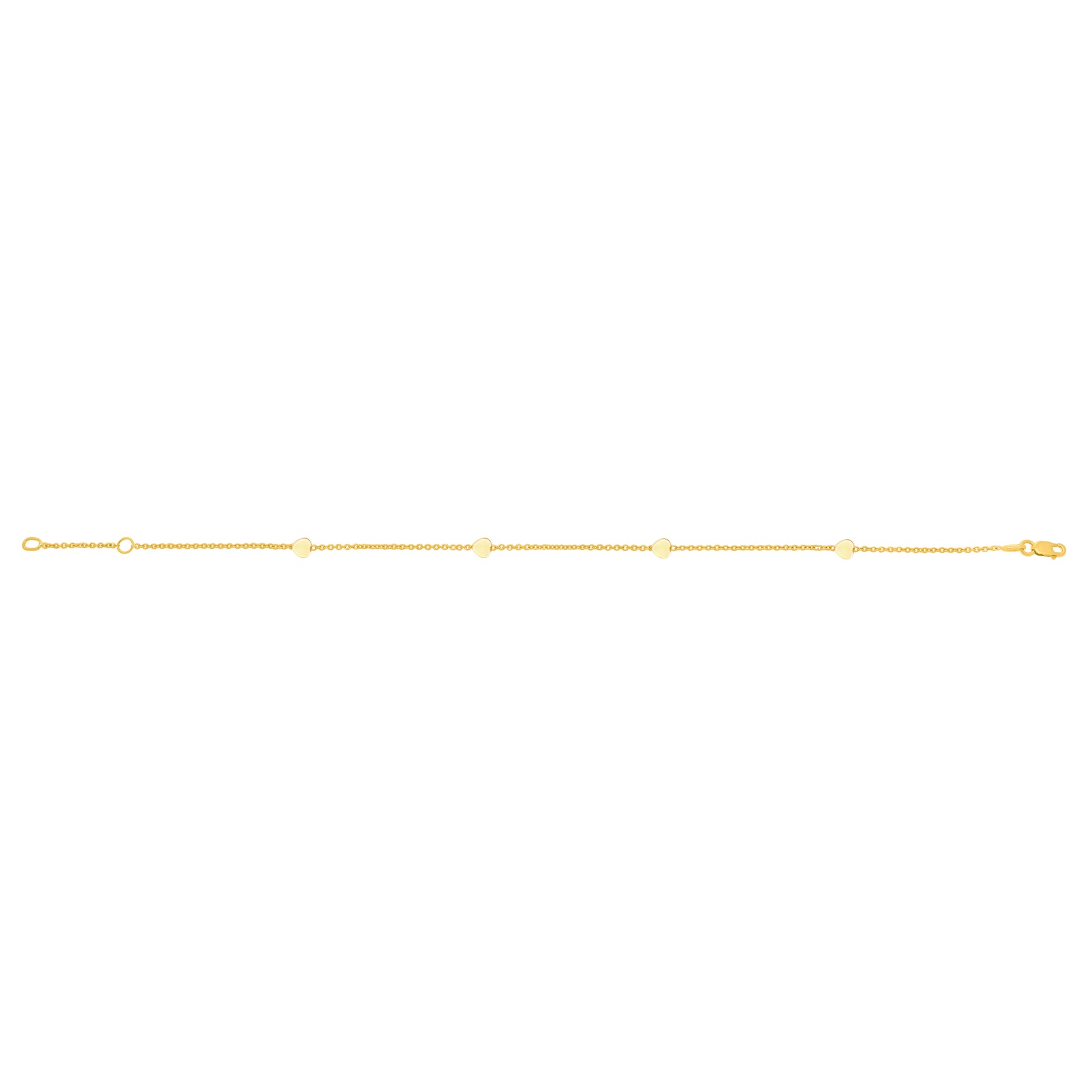 Royal Chain 14K Gold Heart Anklet C16412