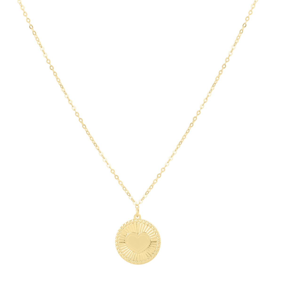 Royal Chain 14K Radiating Heart Medallion Necklace C17113