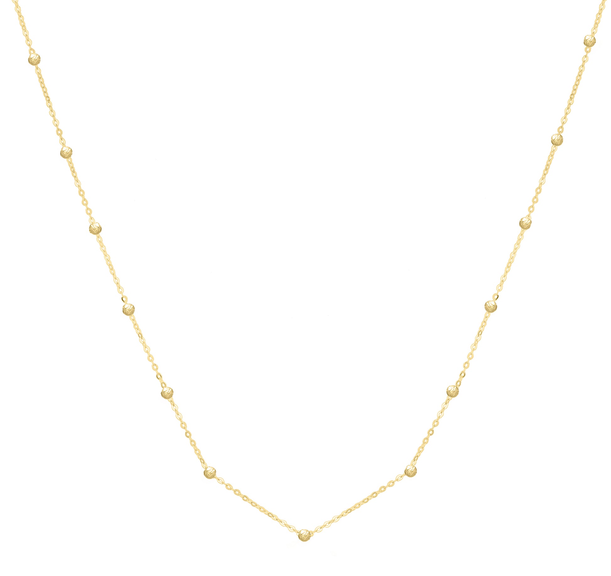 Royal Chain 14K Saturn Bead Chain Necklace C17114