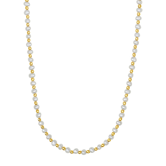 Royal Chain 14K & Pearl Bead Necklace C17126