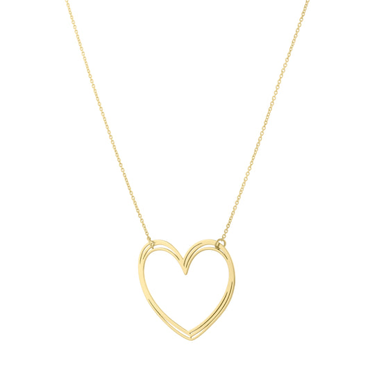 Royal Chain 14K Large Open Heart Necklace C17132