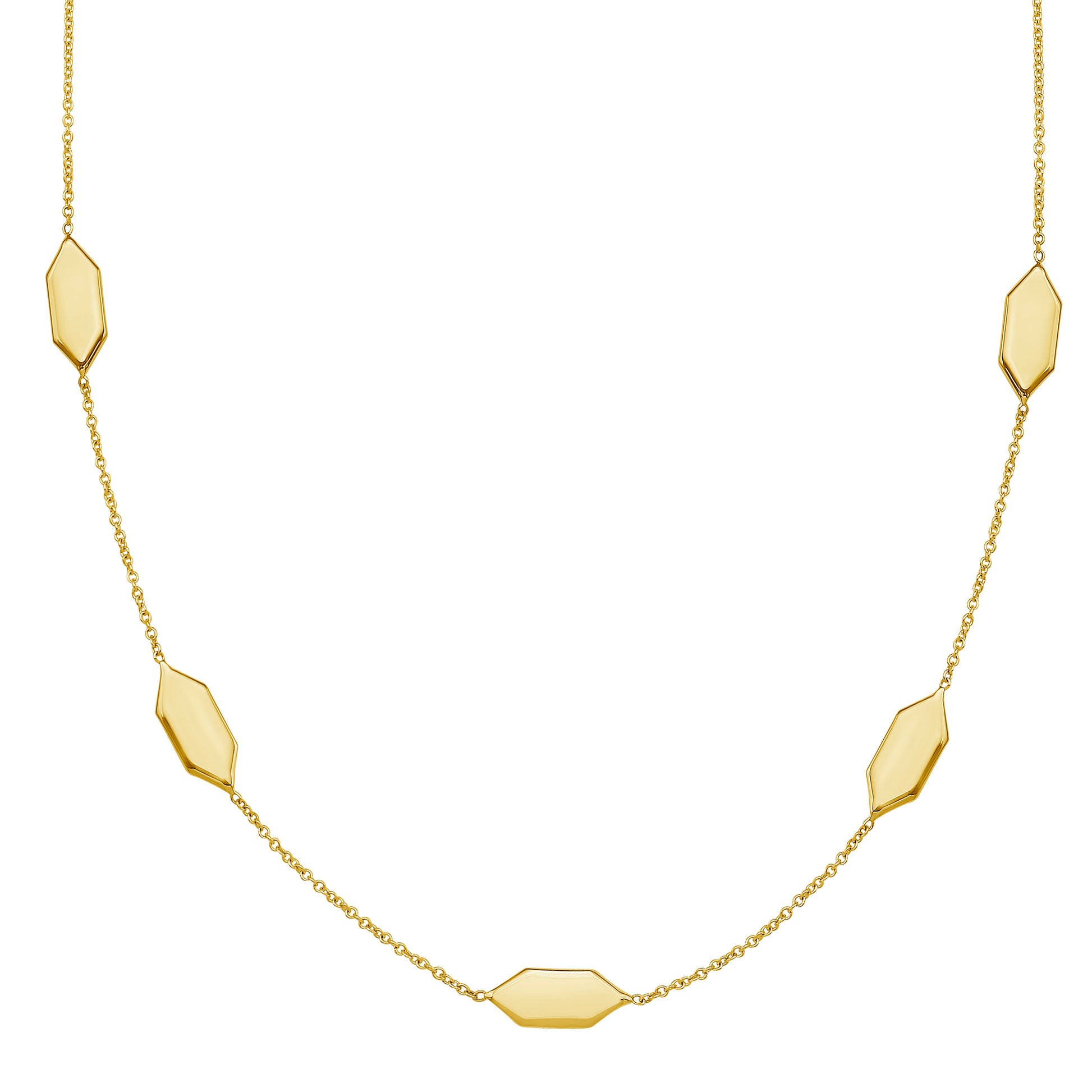 Royal Chain 14K Elongated Hexagon Link Necklace C1724