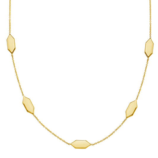 Royal Chain 14K Elongated Hexagon Link Necklace C1724