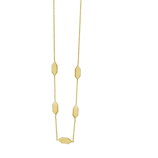 Royal Chain 14K Elongated Hexagon Link Necklace C1724