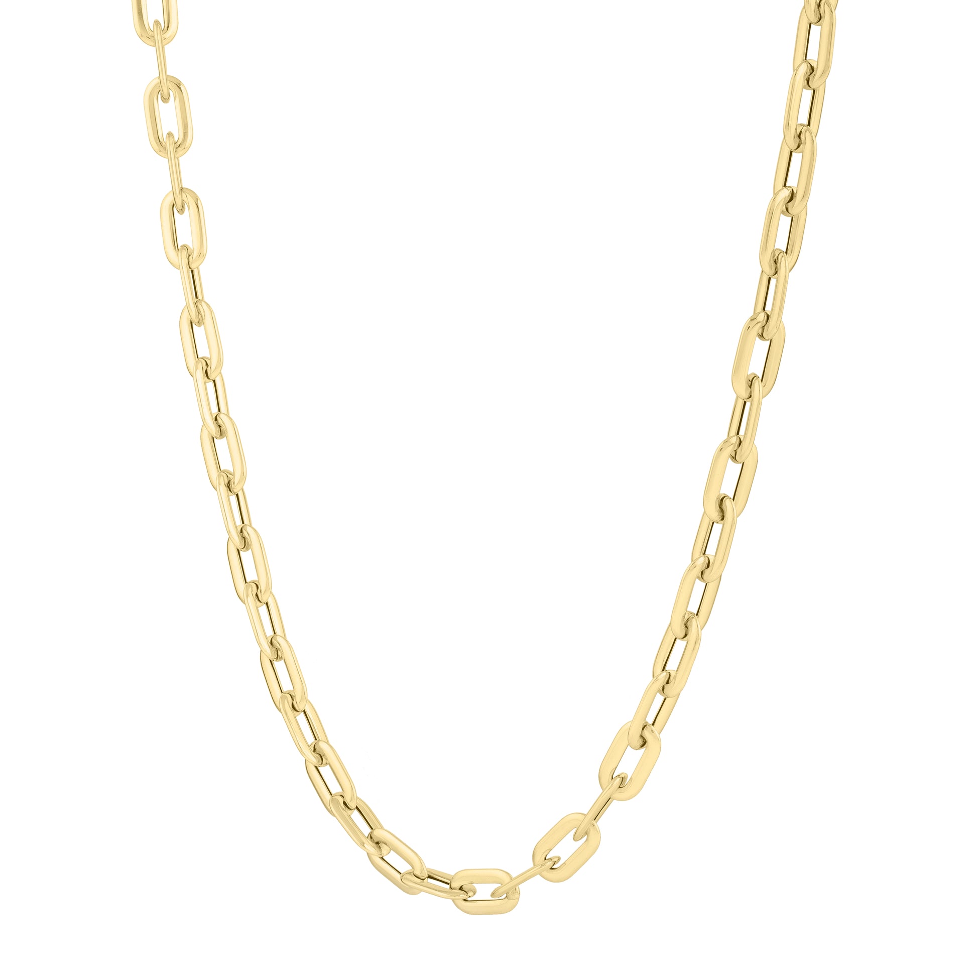 Royal Chain 14K Oval Domed Paperclip Necklace C17247