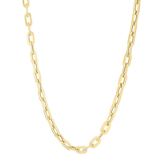Royal Chain 14K Oval Domed Paperclip Necklace C17247