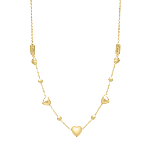 Royal Chain 14K Adjustable Puff Heart Necklace C17323