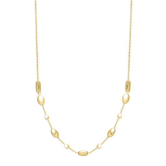 Royal Chain 14K Adjustable Puff Pebble Necklace C17324