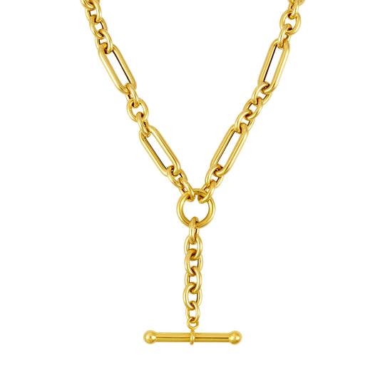 Royal Chain 14K Gold Toggle Necklace C17689