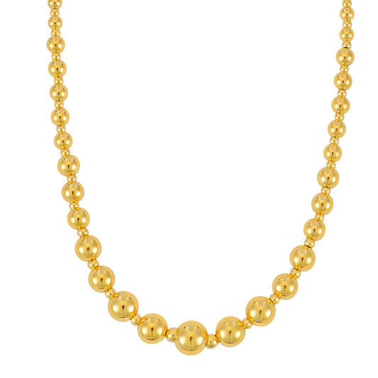 Royal Chain 14K Gold Graduated Statement Pallina Necklace C17735