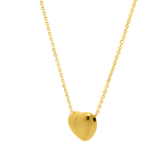 Royal Chain 14K Gold Small Puffed Up Heart Necklace C18098