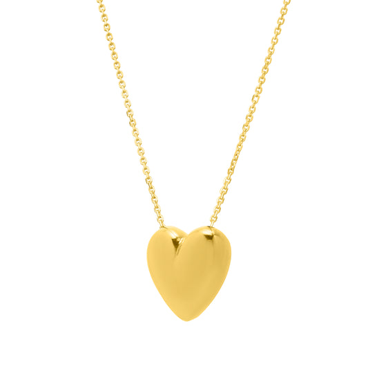 Royal Chain 14K Gold Large Puffed Up Heart Necklace C18101