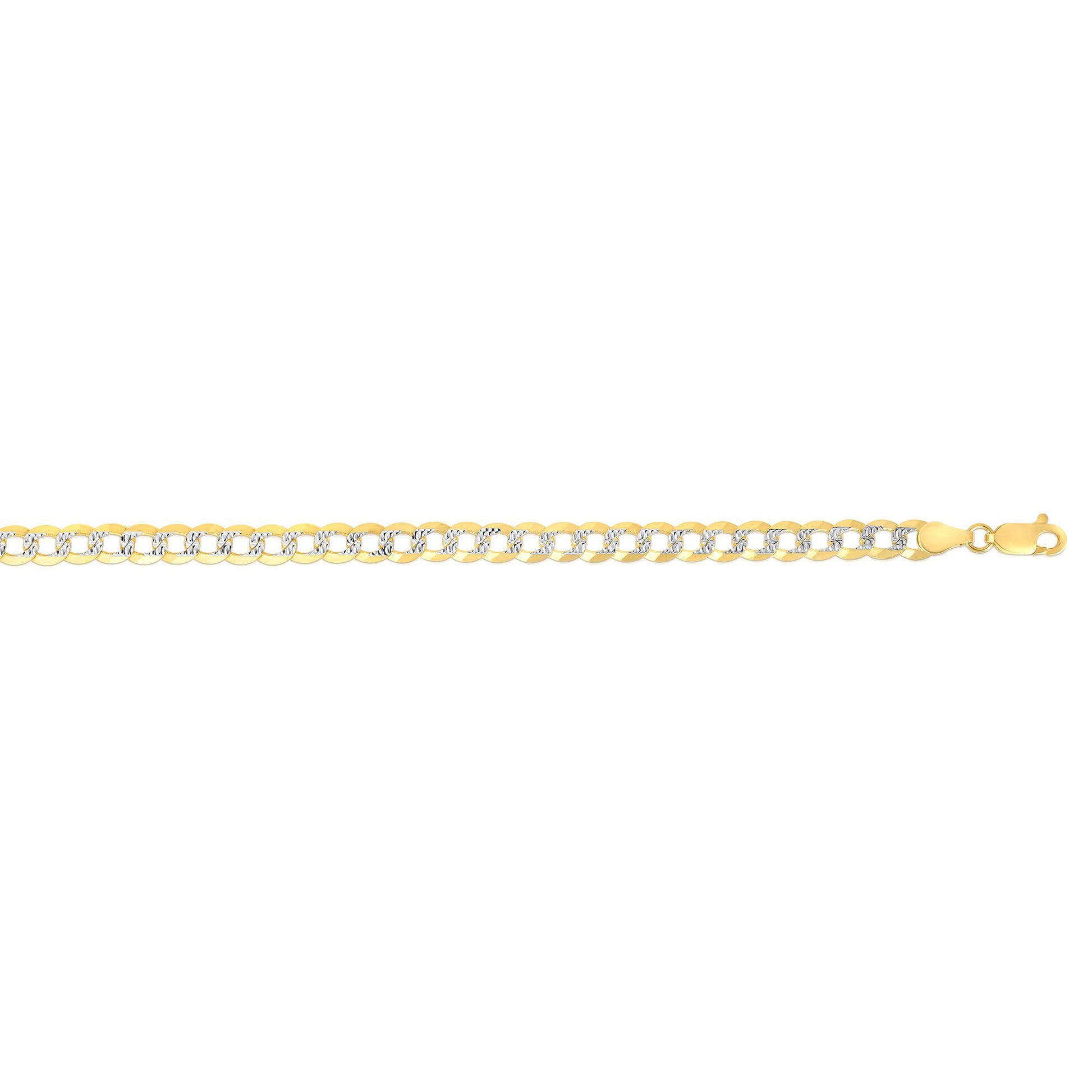 Royal Chain 14K Gold 4.6mm White Pave Curb Chain  CPC120