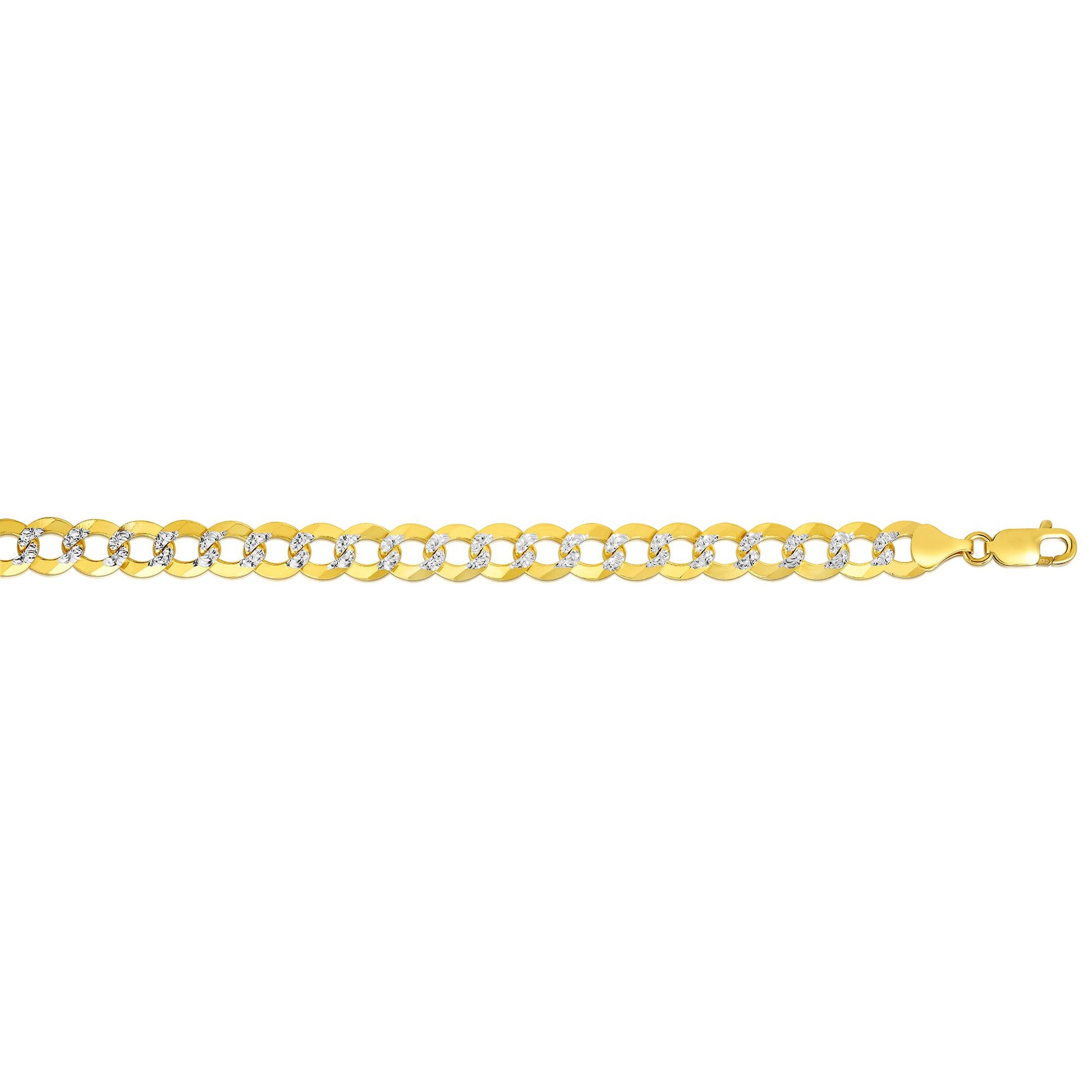 Royal Chain 14K Gold 9.7mm White Pave Curb Chain  CPC250