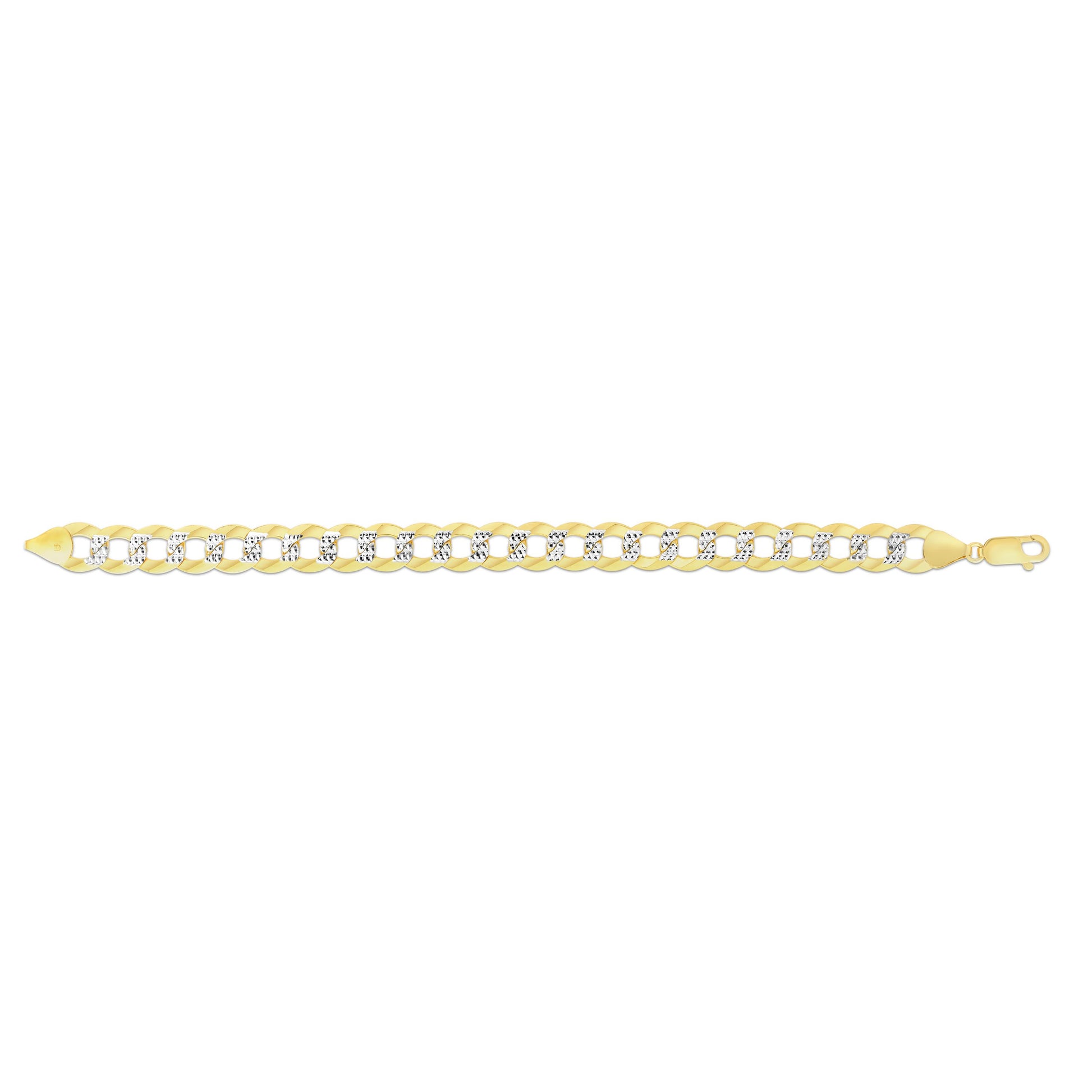 Royal Chain 14K Gold 11.23mm White Pave Curb Chain  CPC280