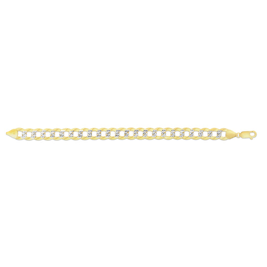 Royal Chain 14K Gold 11.23mm White Pave Curb Chain  CPC280