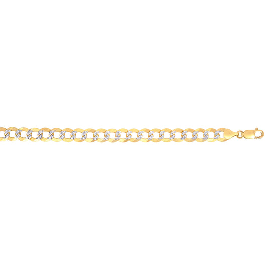 Royal Chain 14K Gold 12.18mm White Pave Curb Chain  CPC310