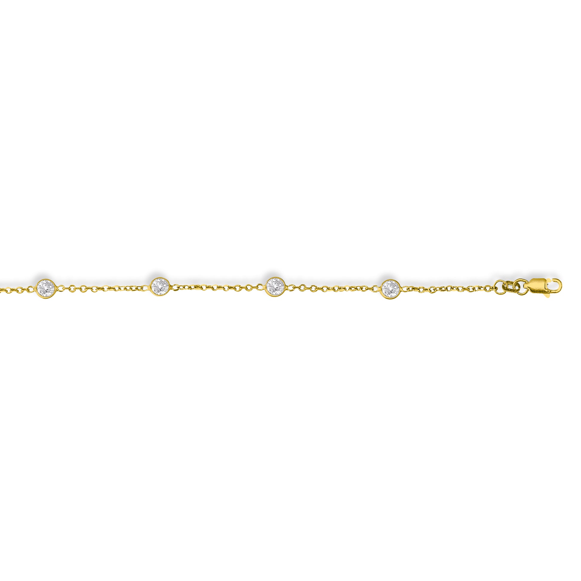 Royal Chain 14K Gold CZ by the Yard Anklet CS16