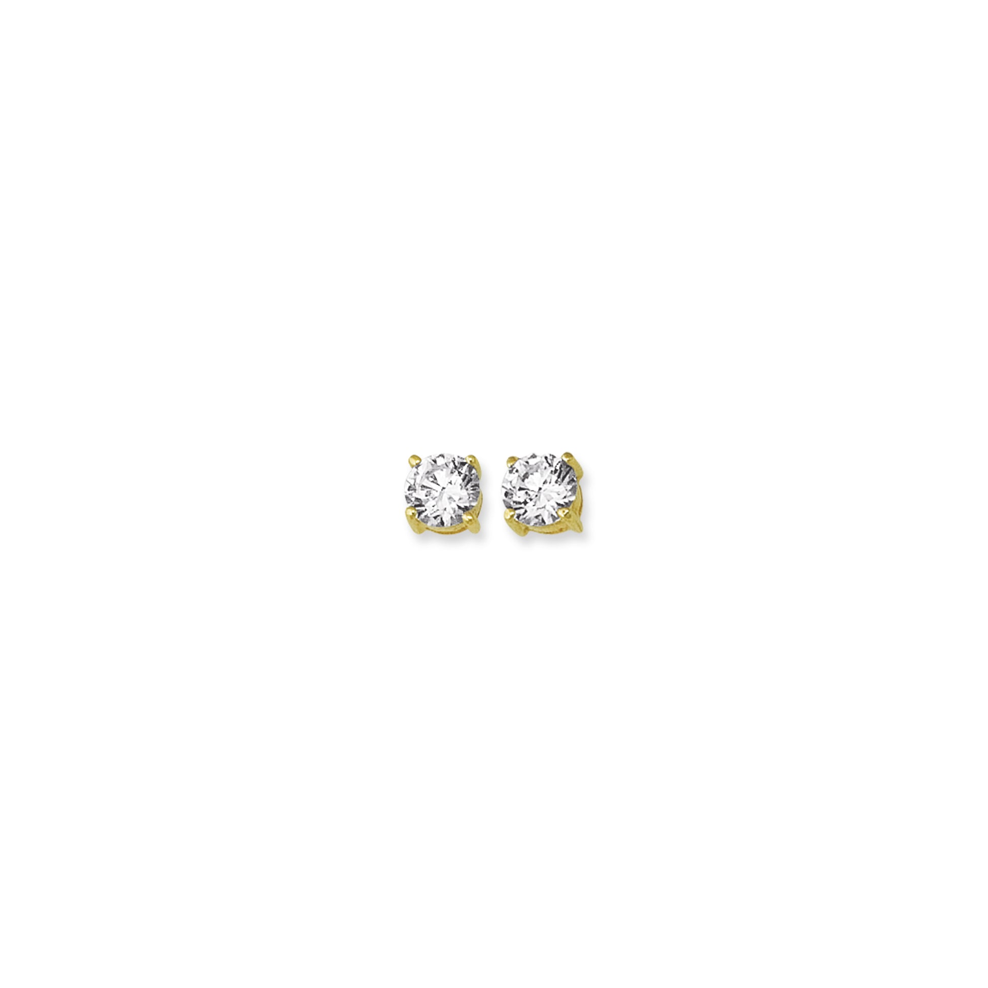 Royal Chain 14K Gold 6mm Round CZ Stud Earring CZ106