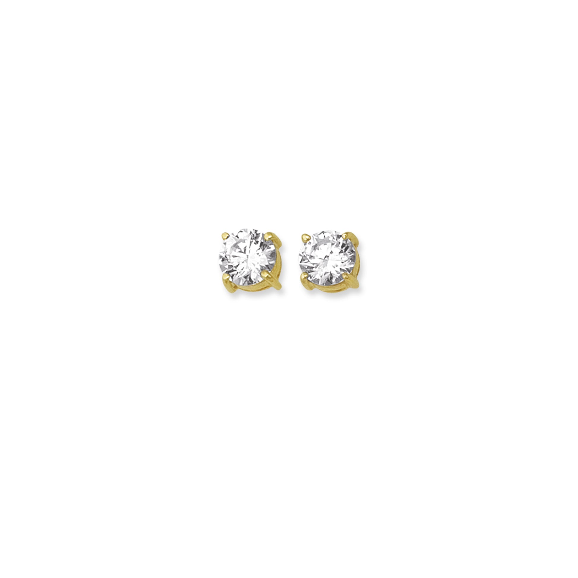 Royal Chain 14K Gold 7mm Round CZ Stud Earring CZ107