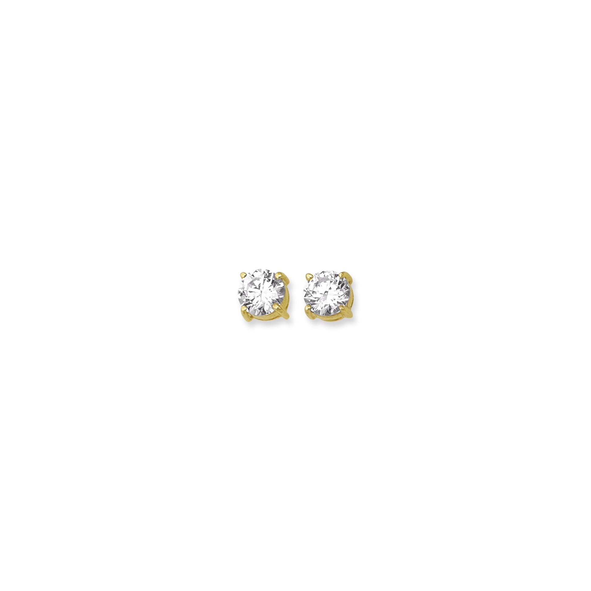 Royal Chain 14K Gold 8mm Round CZ Stud Earring CZ113