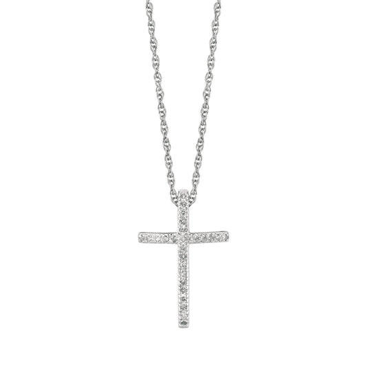 Royal Chain Silver .12ct Diamond Cross Necklace DAGP5072