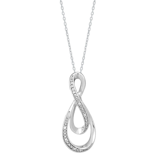 Royal Chain Silver Diamond Accent .03ct Infinity Necklace DAGP5155