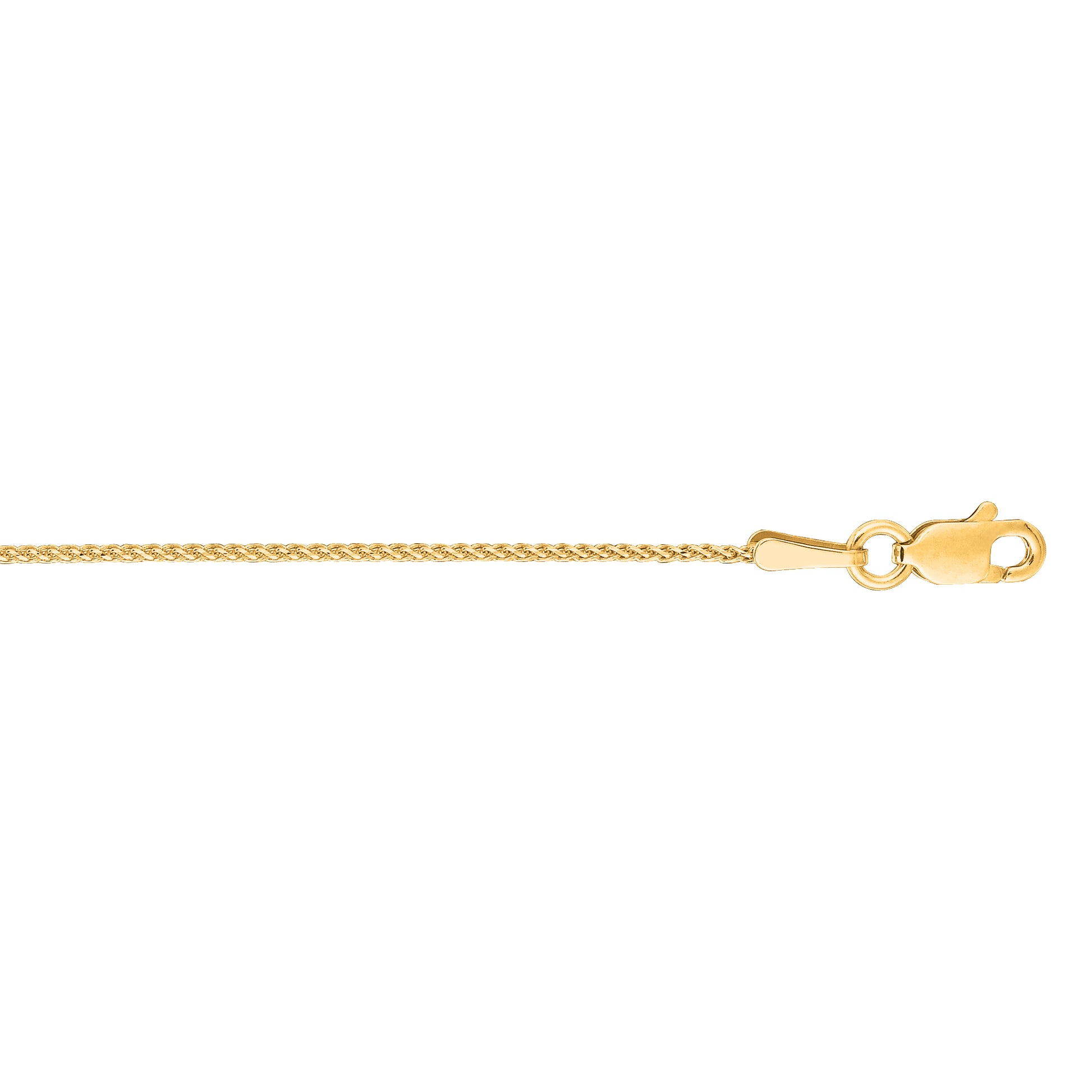 Royal Chain 14K Gold 1mm Diamond Cut Round Wheat Chain DRW25