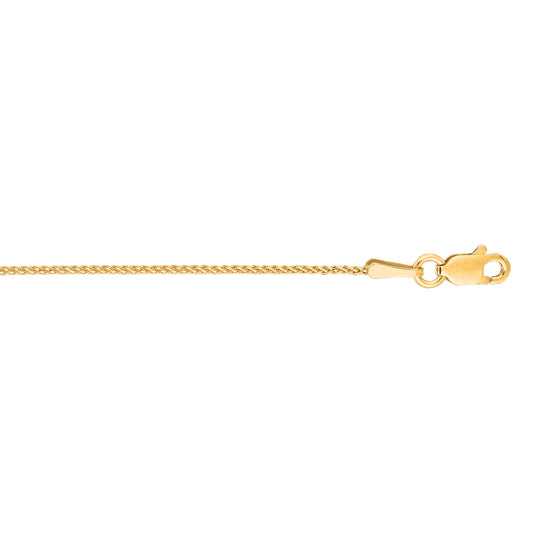 Royal Chain 14K Gold 1mm Diamond Cut Round Wheat Chain DRW25