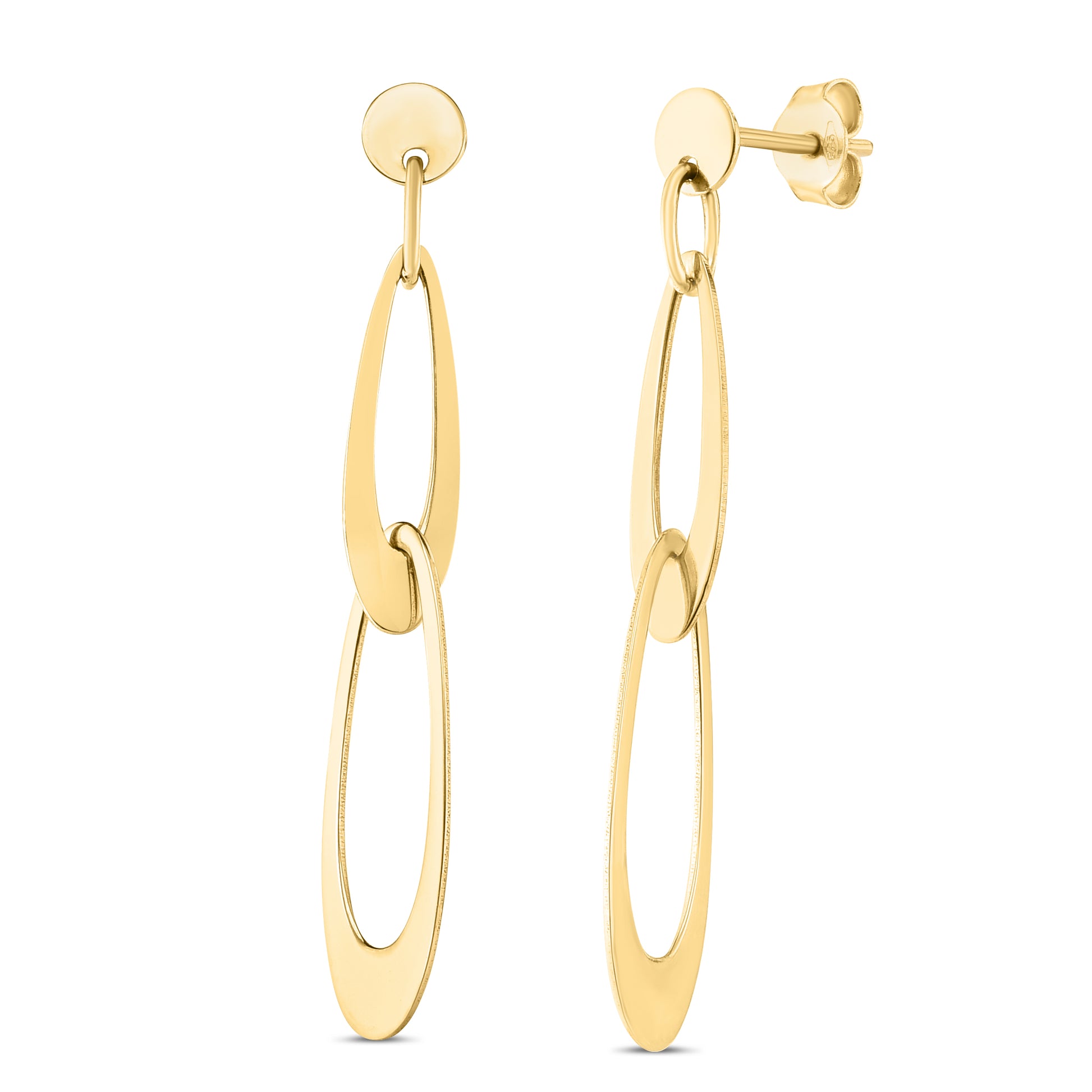 Royal Chain 14K Gold Italian Oval Link Earrings E14729