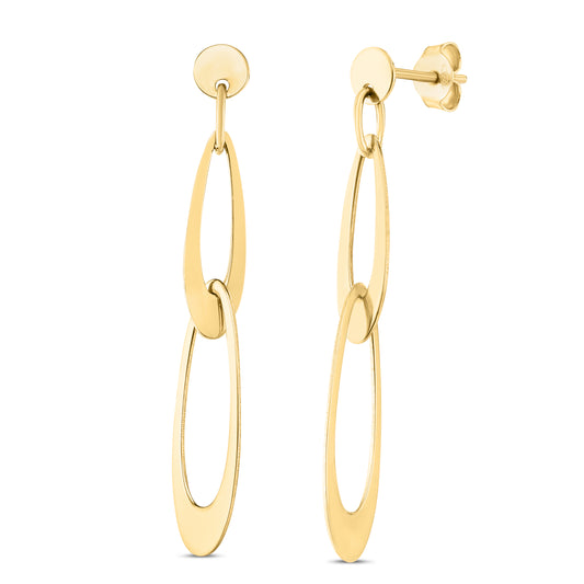 Royal Chain 14K Gold Italian Oval Link Earrings E14729