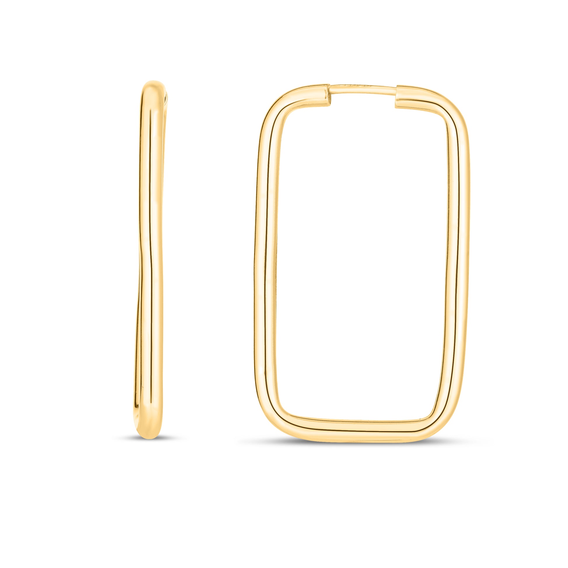Royal Chain 14K Endless Rectangle Hoops E14736