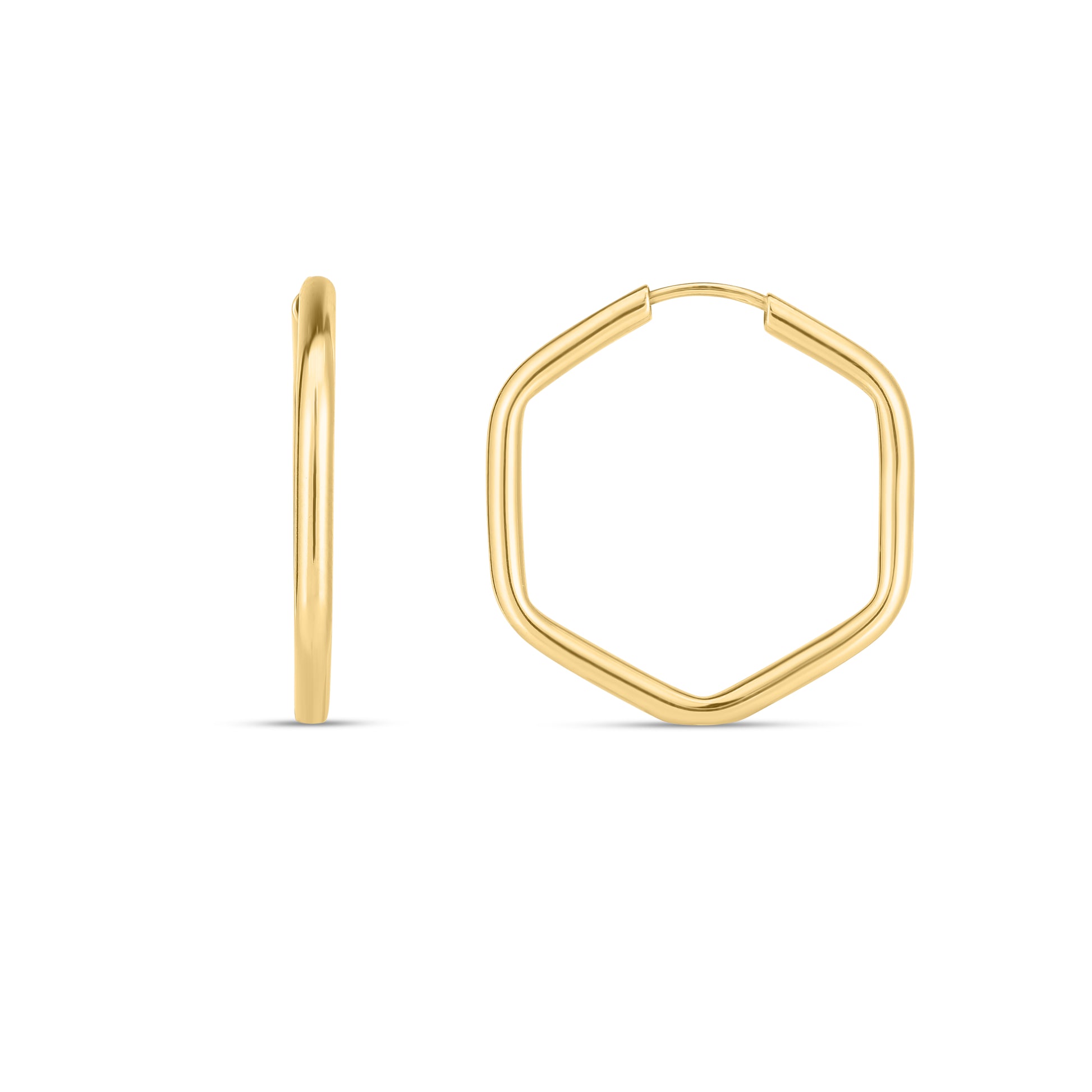 Royal Chain 14K Endless Hexagon Hoop E14737